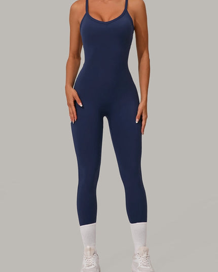 ZASUWA Female Sexy Cross Back U Collar Jumpsuit