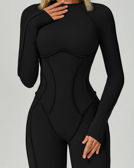 ZASUWA Female Heart Backless Long Sleeves Jumpsuit