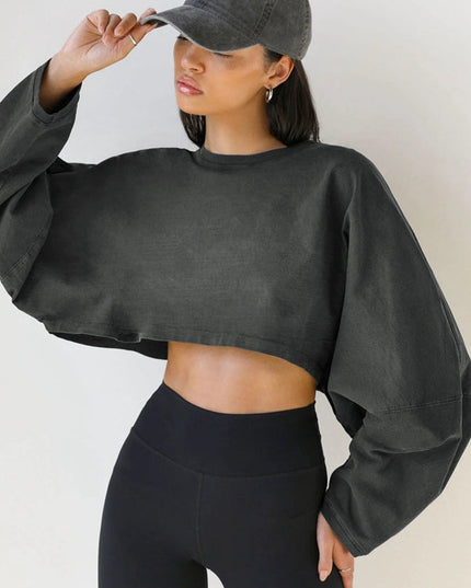 ZASUWA Female Casual Cropped Hoodie