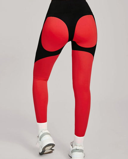 ZASUWA Female Contrast Color Push Up Yoga Leggings