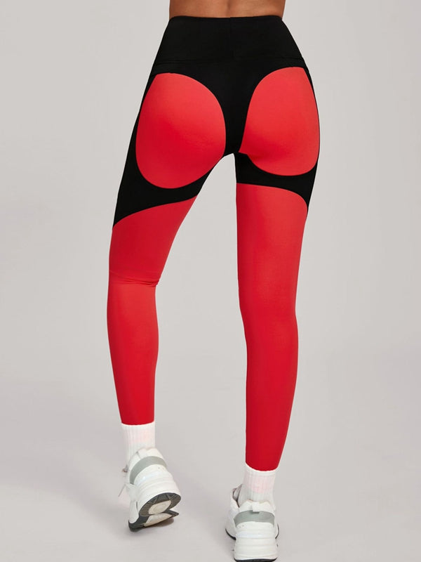 ZASUWA Female Contrast Color Push Up Yoga Leggings