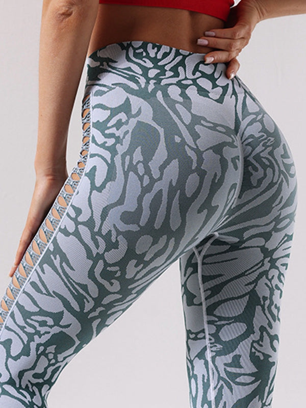 ZASUWA Female Camouflage Hollow Out Hot Booty Leggings