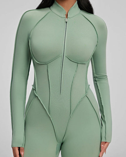 ZASUWA Female Sexy Backless Zipper Scrunch Bum Jumpsuit