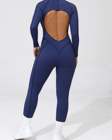 ZASUWA Female Sexy Backless Zipper Scrunch Bum Jumpsuit