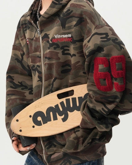 ZASUWA Feamle Pocket Camouflage Hoodie