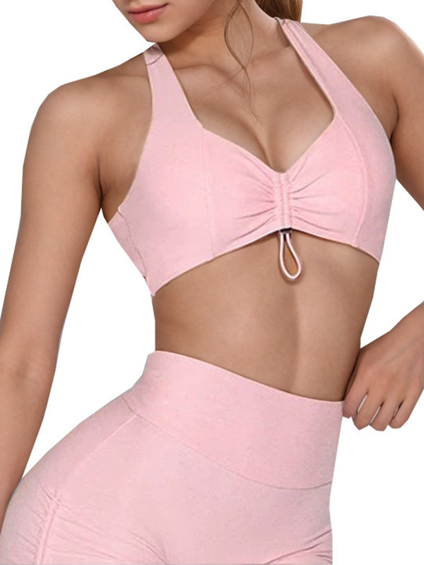 ZASUWA Female Backless Deep V Back Short Tracksuit