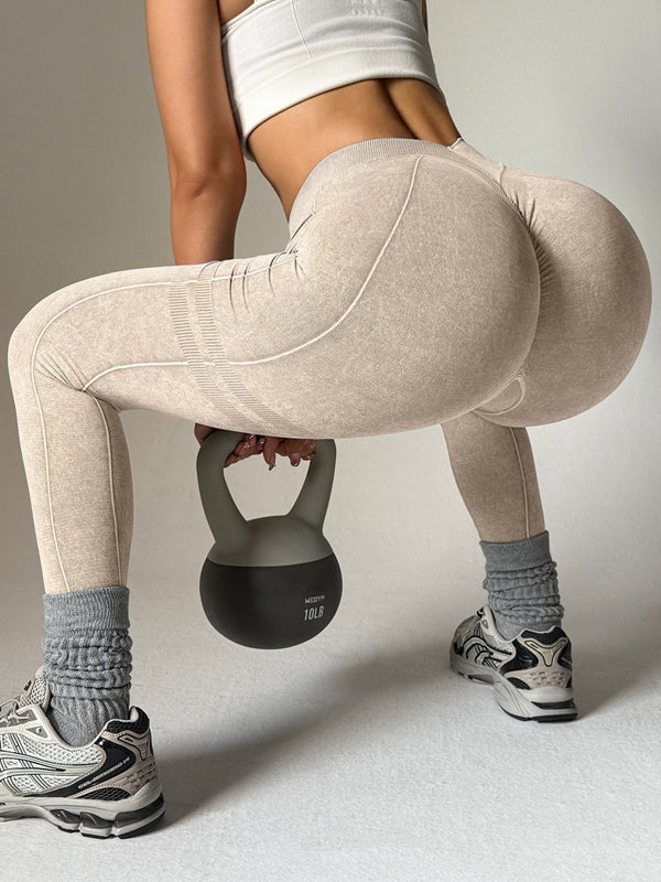 ZASUWA Female Deep V Back Tie-dye Leggings