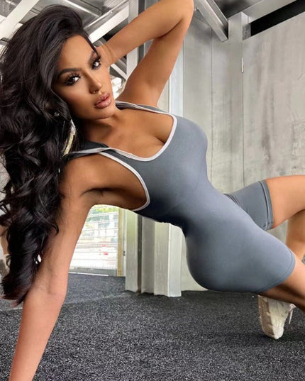 ZASUWA Female Hooded Hollow Out Scrunch Bum Romper