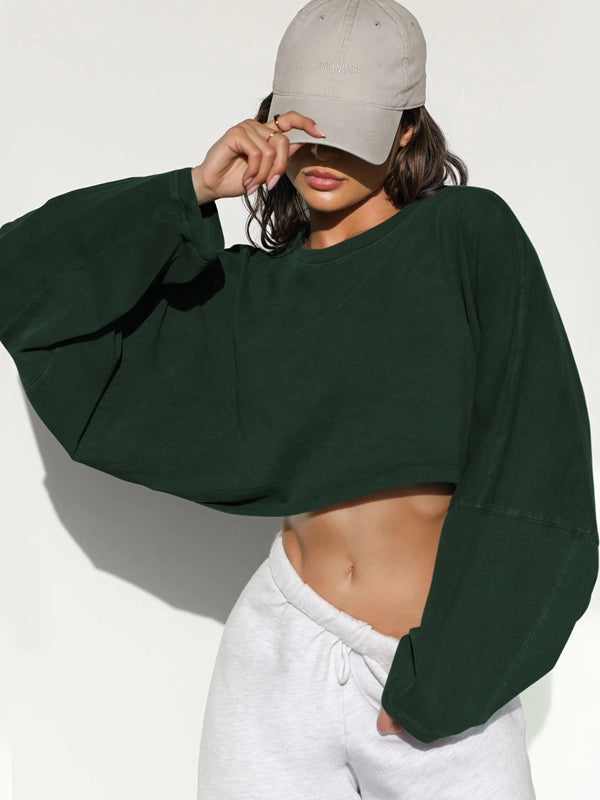 ZASUWA Female Casual Cropped Hoodie