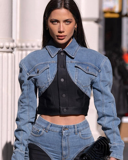 ZASUWA Feamle Denim Cropped Jacket