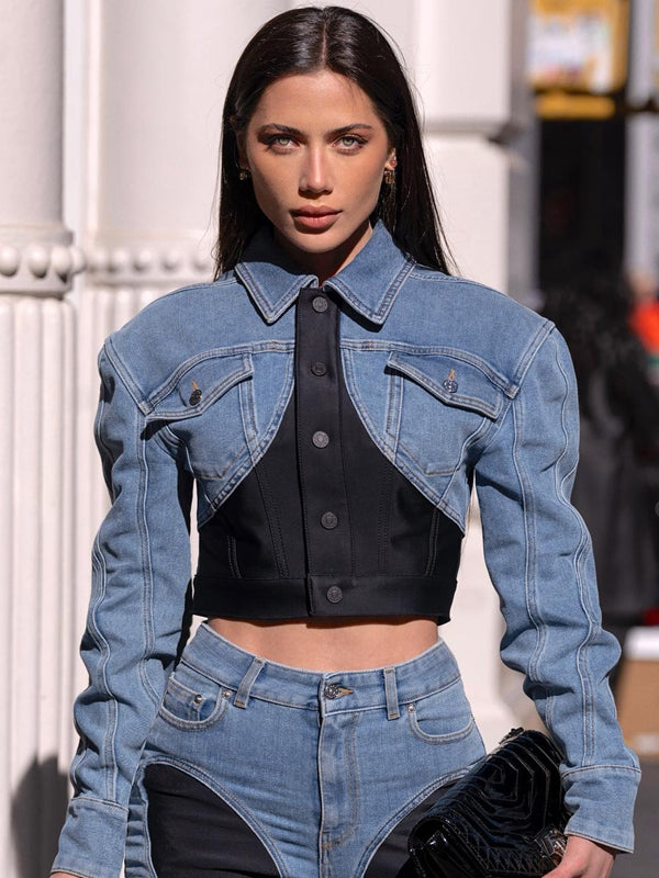 ZASUWA Feamle Denim Cropped Jacket