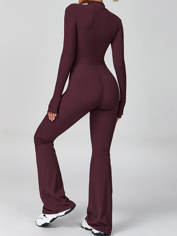 ZASUWA Female Zipper Flare Jumpsuit