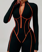 Orange / S / Long Sleeves Romper