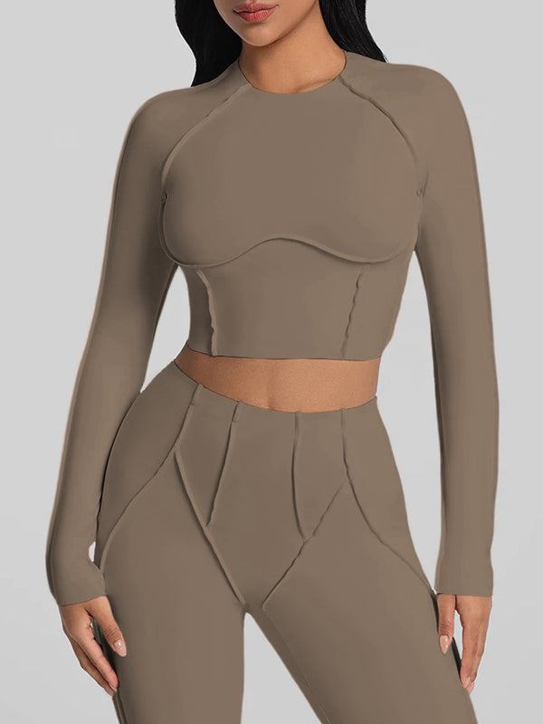 ZASUWA Female Stitch Performance Cropped Flare Tracksuit