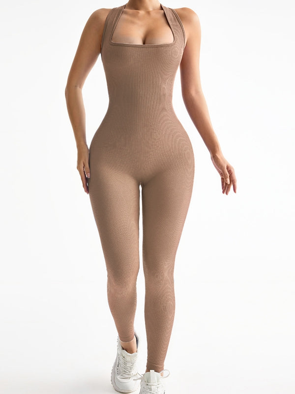 ZASUWA Female Cross Back Ribbed Jumpsuit