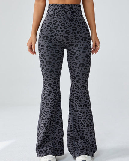 ZASUWA Female Seamless Leopard Print Flare Booty Leggings