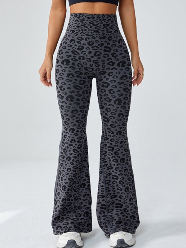 ZASUWA Female Seamless Leopard Print Flare Booty Leggings