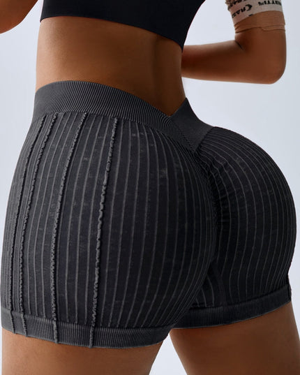ZASUWA Female Deep V Back Ribbed Booty Shorts