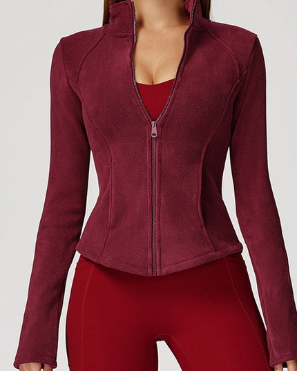 ZASUWA Female Pocket Zipper Fleece Jacket