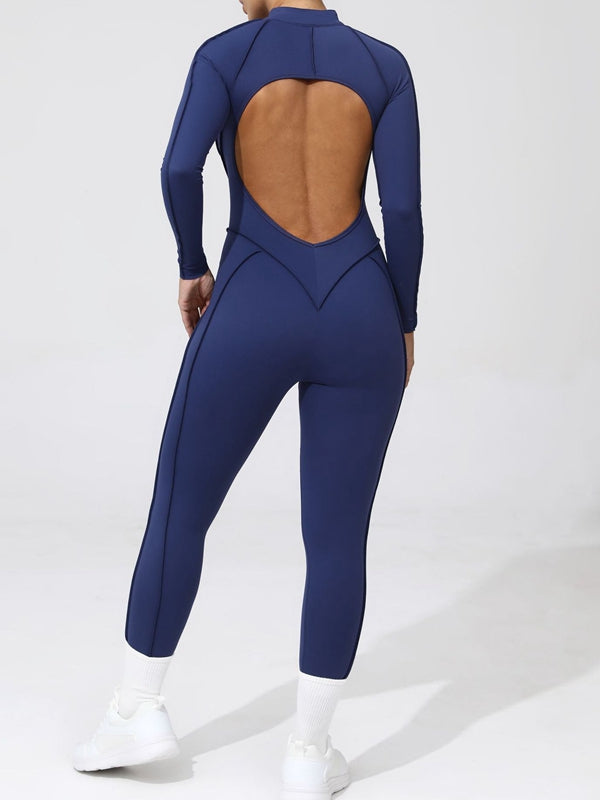 ZASUWA Female Sexy Backless Zipper Scrunch Bum Jumpsuit