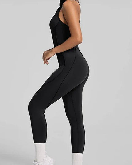 ZASUWA Female Sexy Cross Backless Stitch Performance Jumpsuit