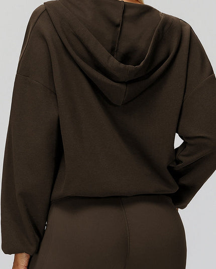 ZASUWA Feamle V Collar Fleece Hoodie