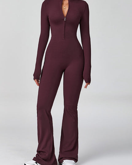 ZASUWA Female Zipper Flare Jumpsuit