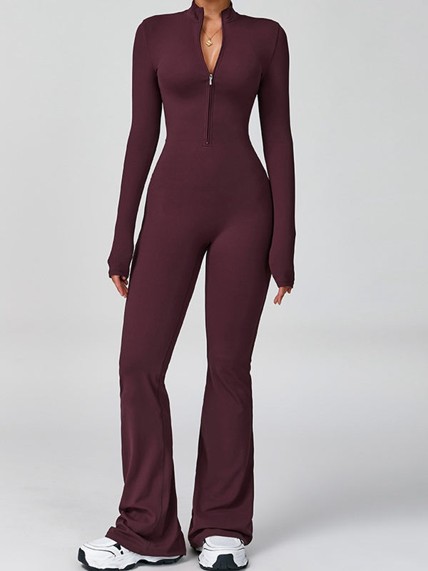 ZASUWA Female Zipper Flare Jumpsuit