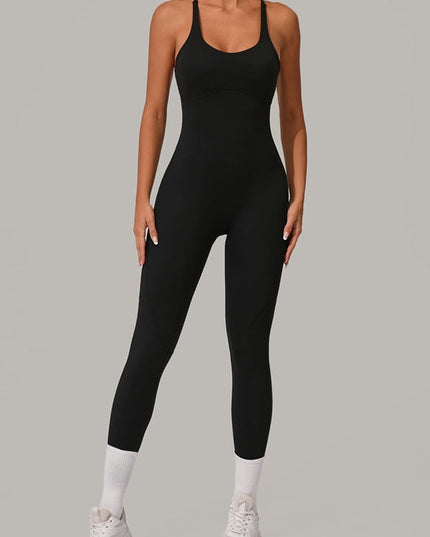 ZASUWA Female Sexy Cross Back Push-Up Jumpsuit