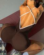 Saddle Brown / S / Short Jumpsuit