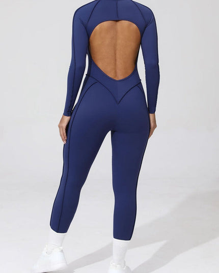ZASUWA Female Sexy Backless Zipper Scrunch Bum Jumpsuit