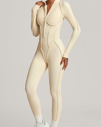 ZASUWA Female Sexy Zipper Stitch Performance Jumpsuit
