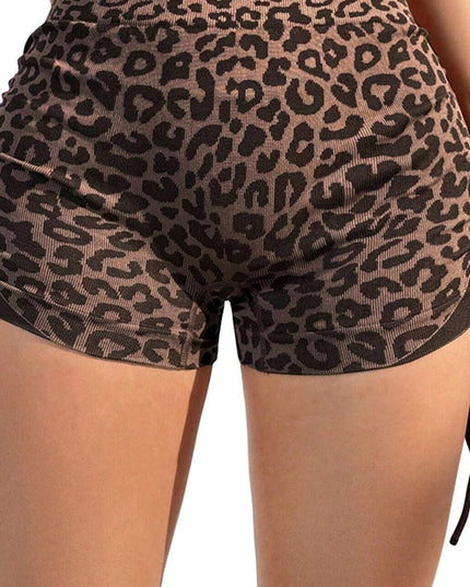 ZASUWA Female Leopard Print Adjustable Straps Shorts