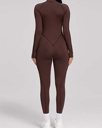 ZASUWA Female Sexy Zipper Stitch Performance Jumpsuit