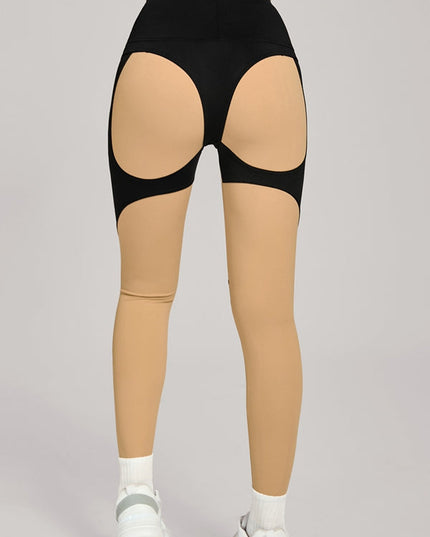 ZASUWA Female Contrast Color Push Up Yoga Leggings