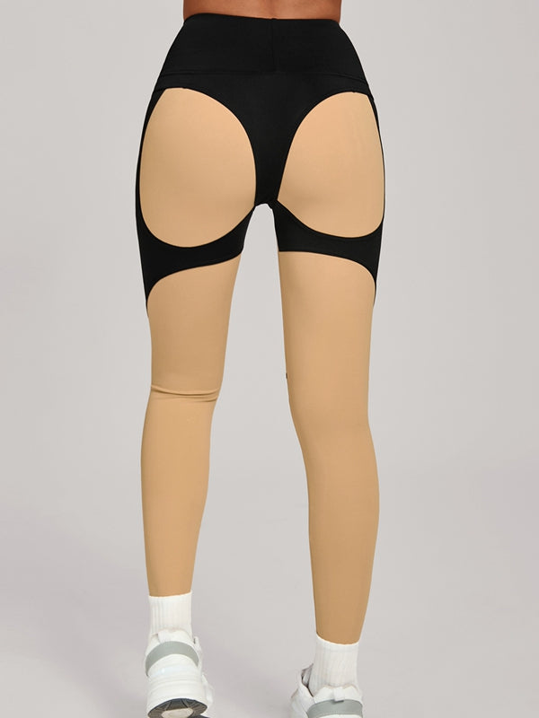 ZASUWA Female Contrast Color Push Up Yoga Leggings
