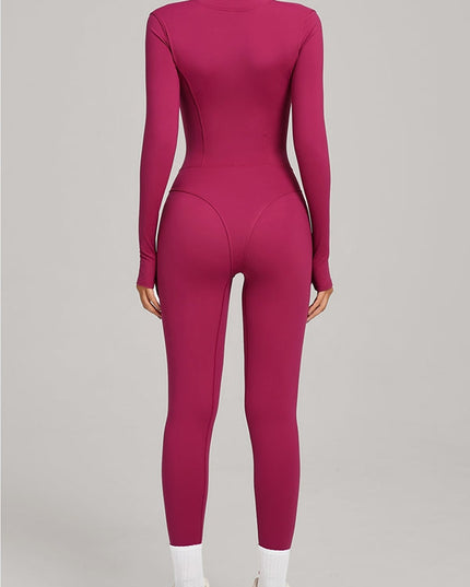 ZASUWA Female Sexy Zipper Fleece Jumpsuit