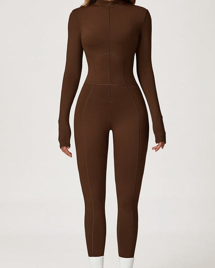 ZASUWA Female Sexy Zipper Corset Fleece Jumpsuit