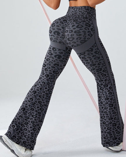 ZASUWA Female Seamless Leopard Print Flare Booty Leggings