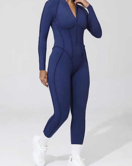 ZASUWA Female Sexy Backless Zipper Scrunch Bum Jumpsuit