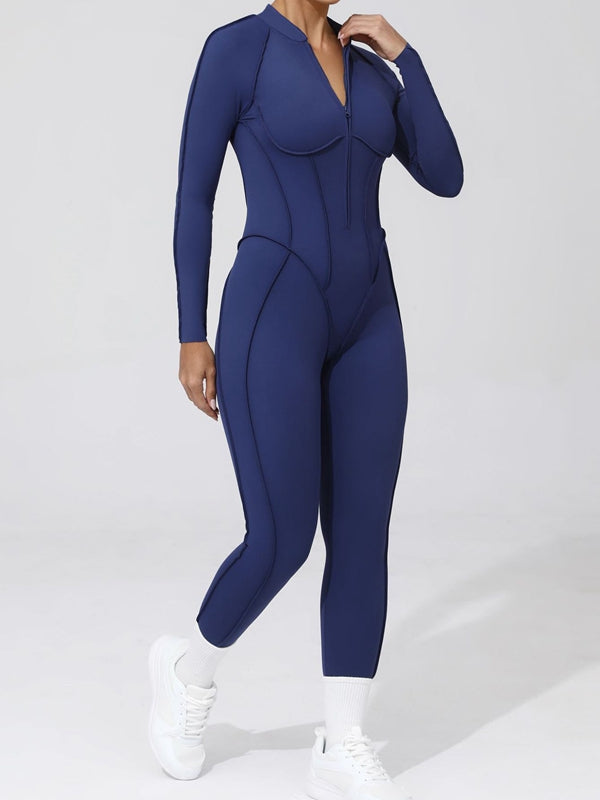 ZASUWA Female Sexy Backless Zipper Scrunch Bum Jumpsuit