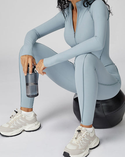 ZASUWA Female Sexy Zipper Stitch Performance Jumpsuit