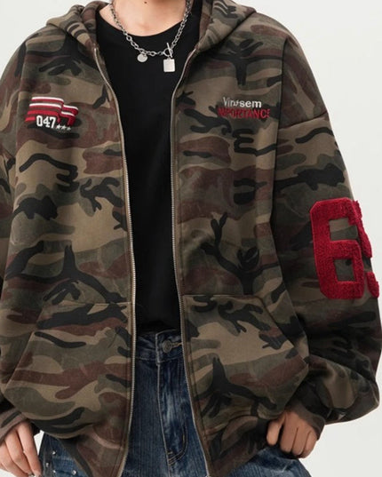 ZASUWA Feamle Pocket Camouflage Hoodie