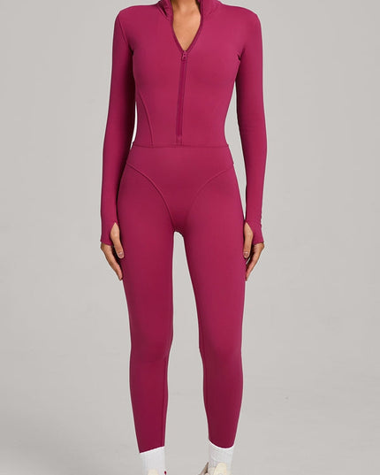 ZASUWA Female Sexy Zipper Fleece Jumpsuit