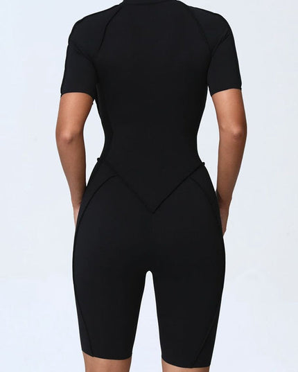 ZASUWA Female Sexy Zipper Booty Romper