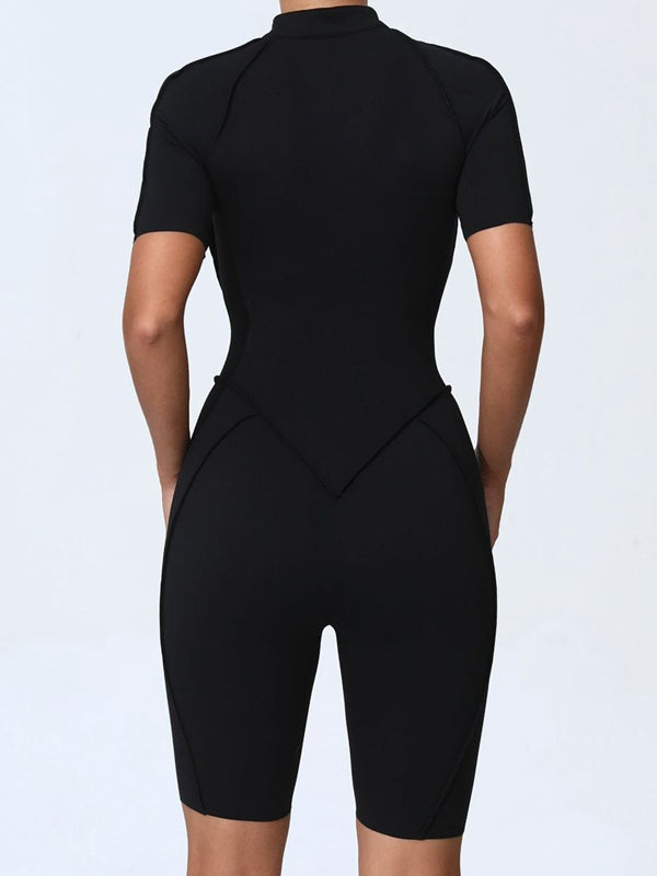 ZASUWA Female Sexy Zipper Booty Romper