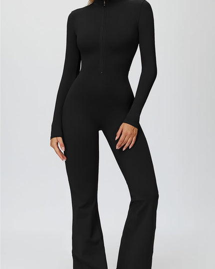 ZASUWA Female Fleece Zipper Flare Jumpsuit