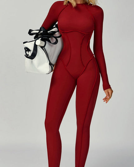ZASUWA Female Heart Backless Long Sleeves Jumpsuit