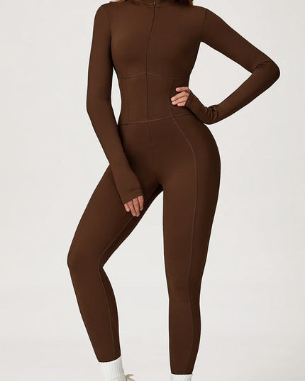 ZASUWA Female Sexy Zipper Corset Fleece Jumpsuit