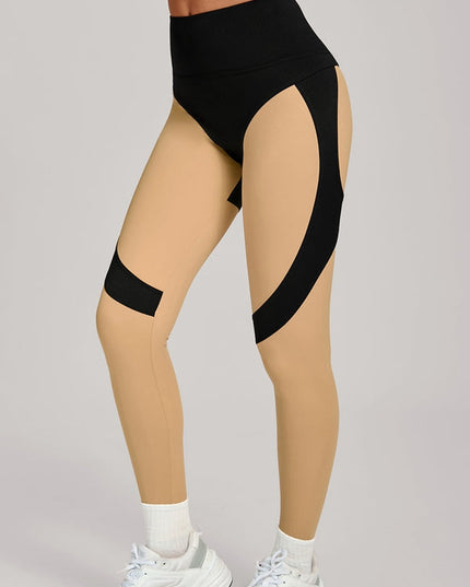 ZASUWA Female Contrast Color Push Up Yoga Leggings